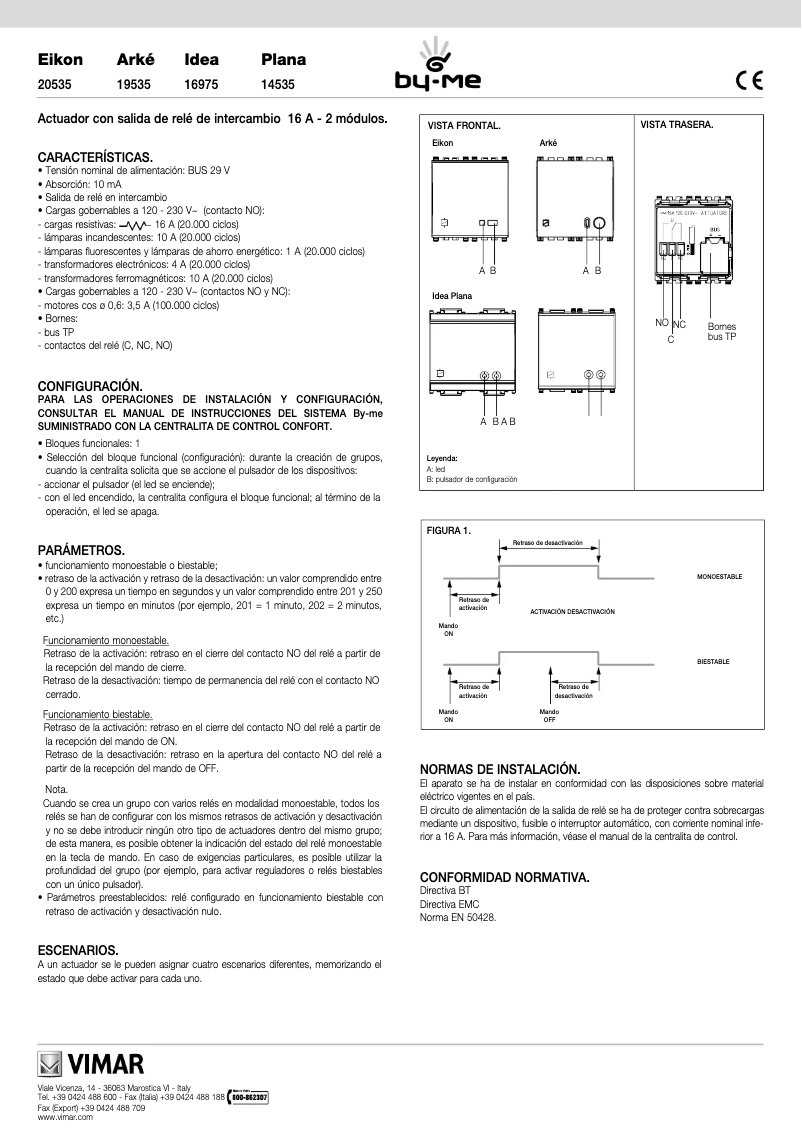 Page 1 de la notice Manuel utilisateur Vimar 20535