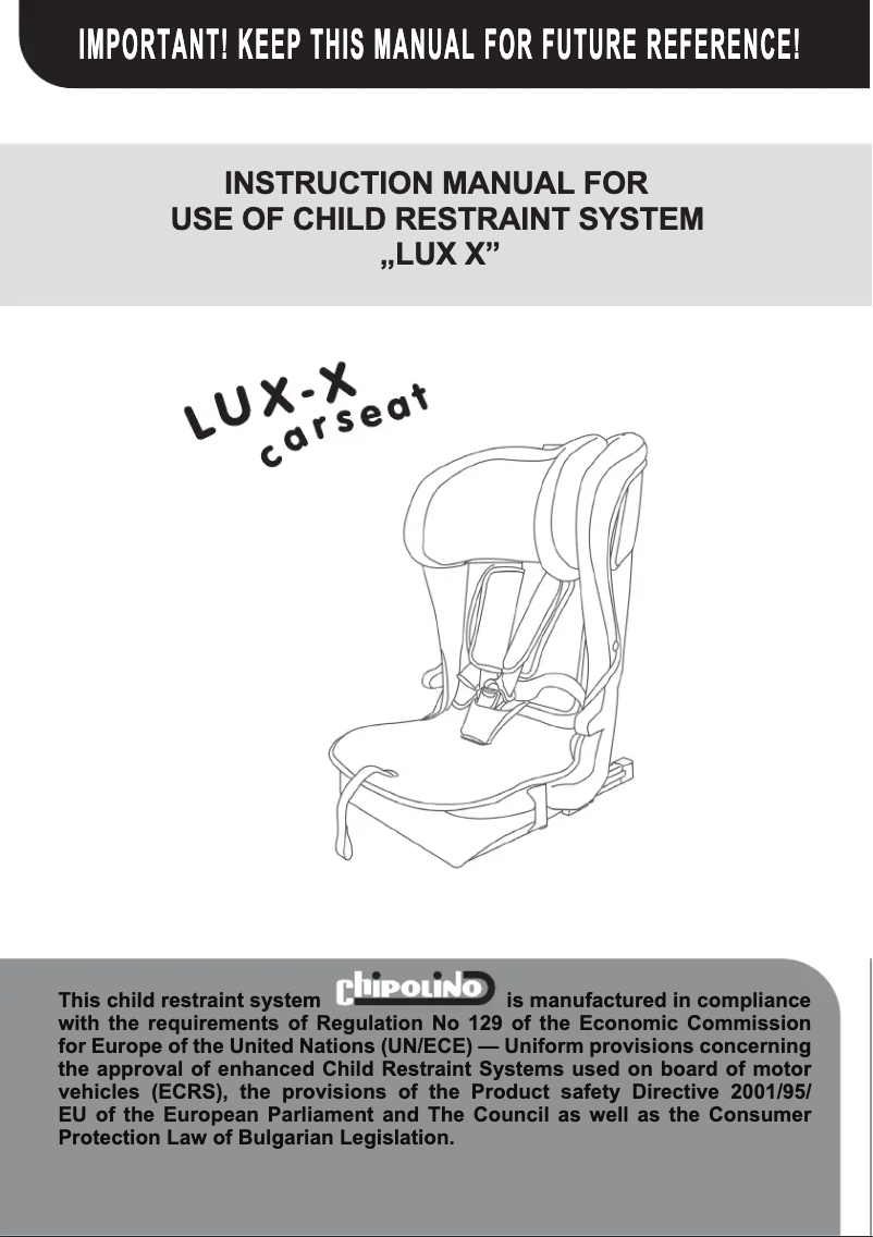 Image de la première page du manuel de l'appareil Lux-X