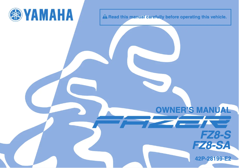 Page 1 de la notice Manuel utilisateur Yamaha FZ8-SA