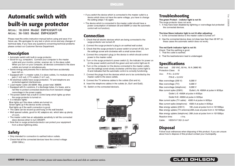 Page 1 de la notice Manuel utilisateur Cotech EMP426SATT