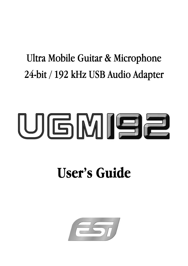 Page 1 de la notice Manuel utilisateur ESI UGM192