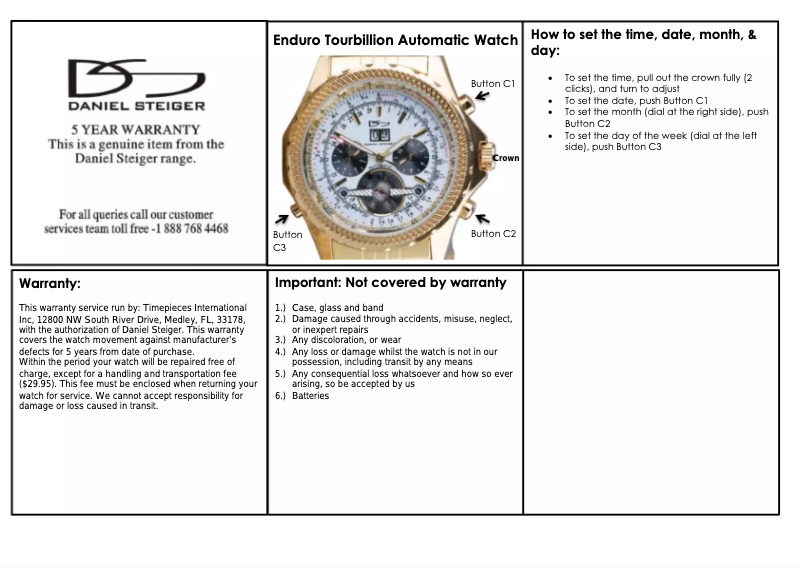 Image de la première page du manuel de l'appareil Enduro Tourbillion Automatic