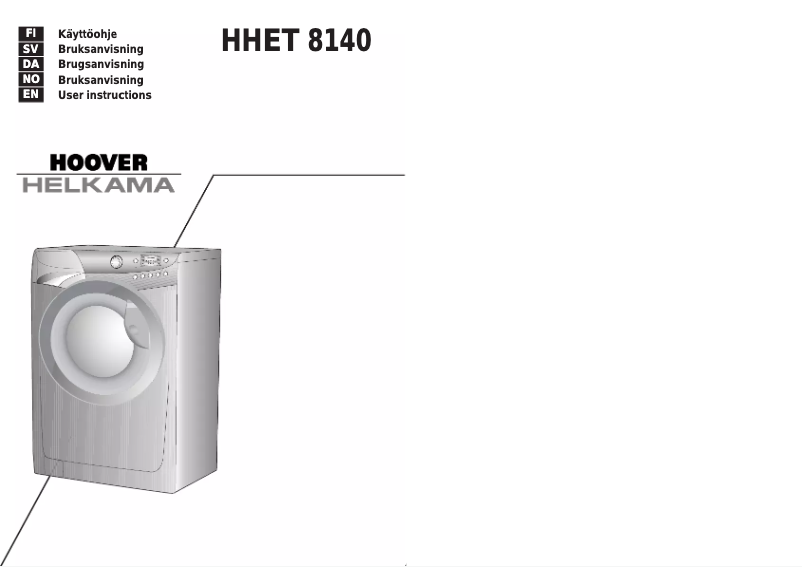Page n°1 - Manuel utilisateur Hoover-Helkama HHET 8140