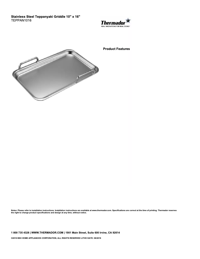Image de la première page du manuel de l'appareil TEPPAN1016