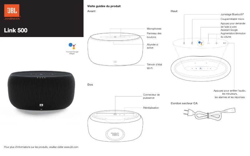 Page 1 de la notice Manuel utilisateur JBL Link 500