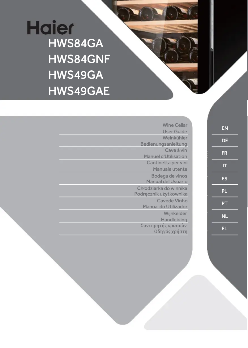 Image de la première page du manuel de l'appareil HWS49GA
