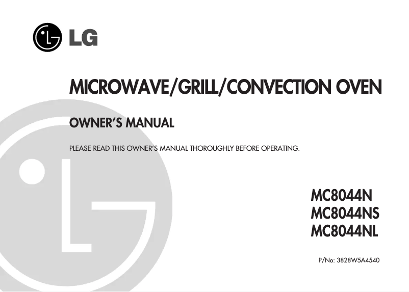 Page n°1 - Manuel utilisateur LG MC-8044NS