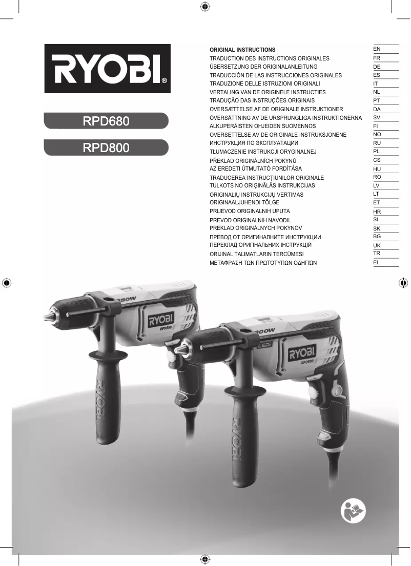 Page 1 de la notice Manuel utilisateur RYOBI RPD800-K