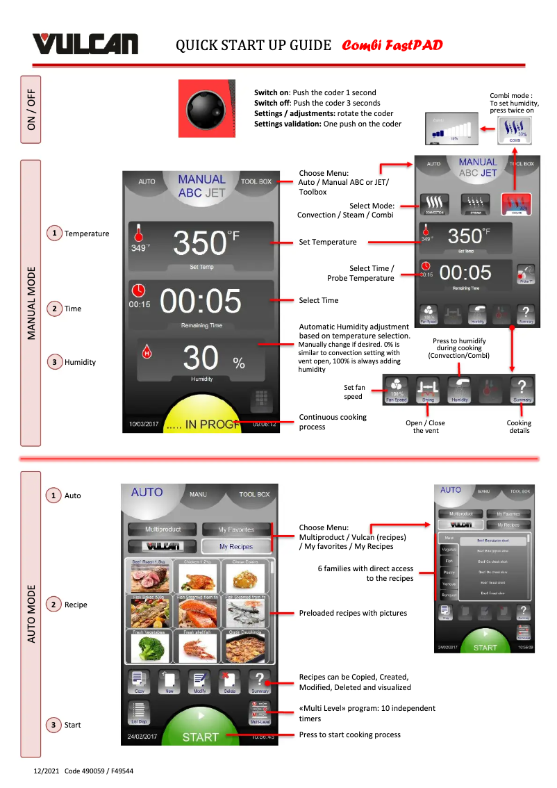 Page 1 de la notice Guide de démarrage rapide Vulcan TCM-102E