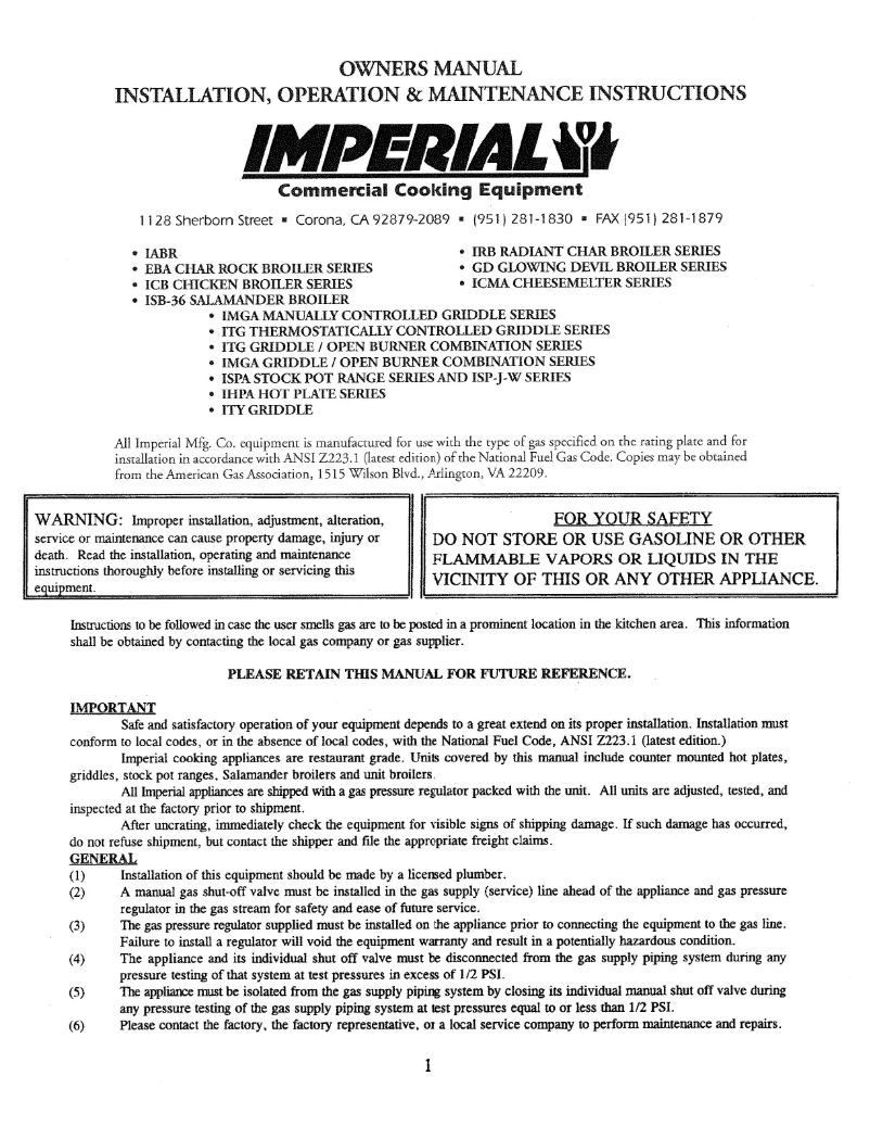 Image de la première page du manuel de l'appareil ITG-72-E
