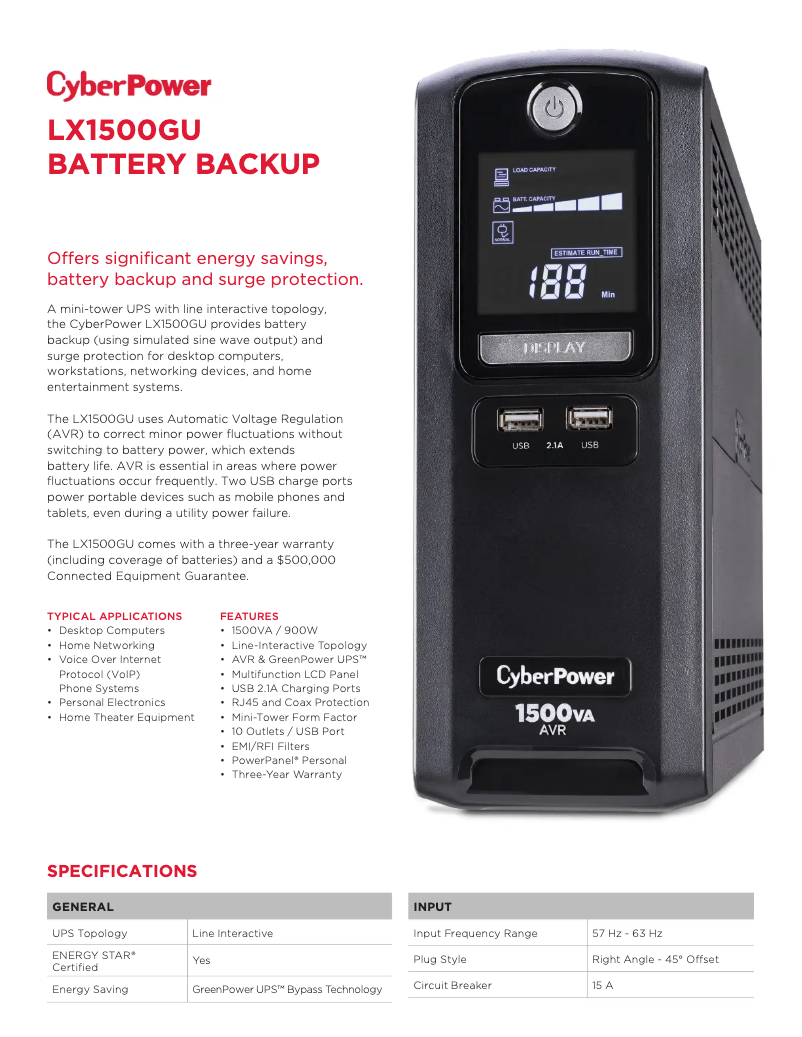 Image de la première page du manuel de l'appareil LX1500GU