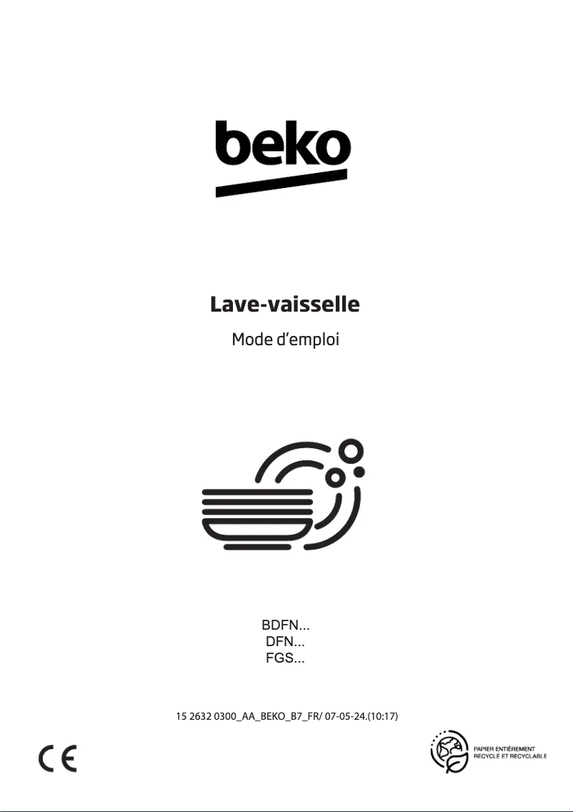 Page n°1 - Manuel utilisateur Beko BDFN26450A