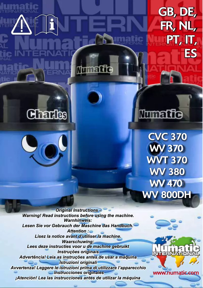 Page 1 de la notice Manuel utilisateur Numatic Charles CVC371-2
