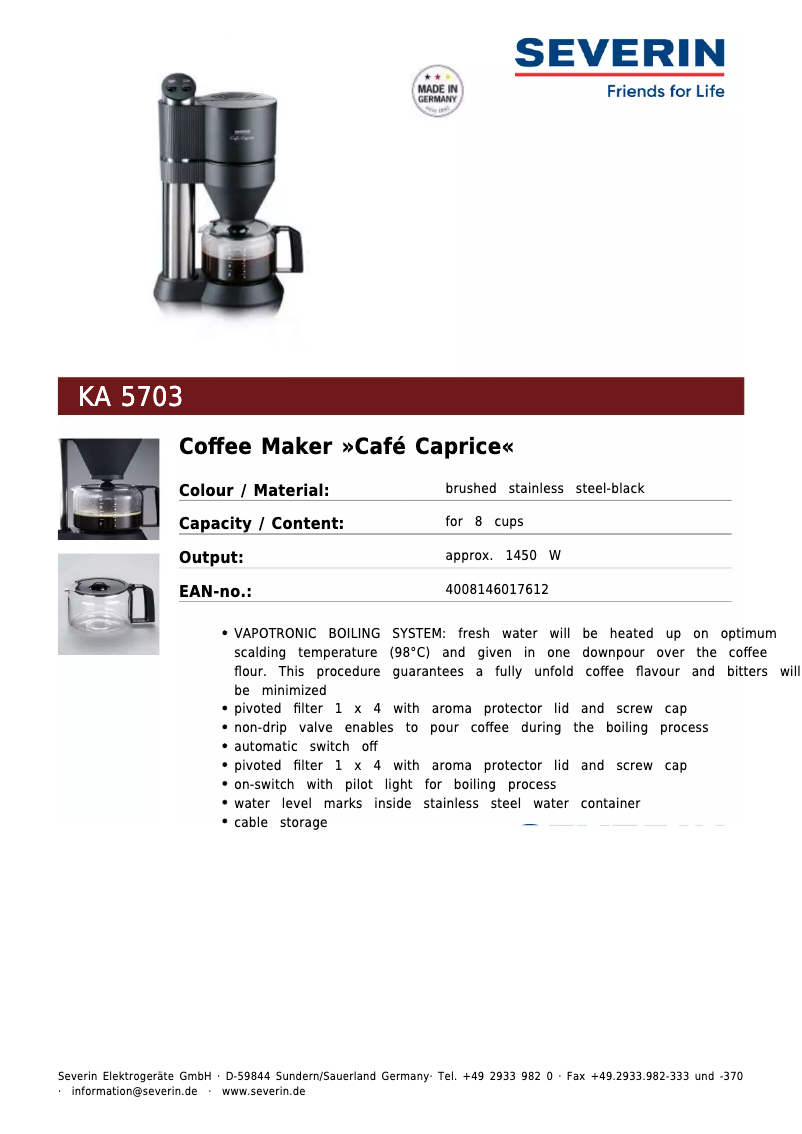 Image de la première page du manuel de l'appareil KA 5703