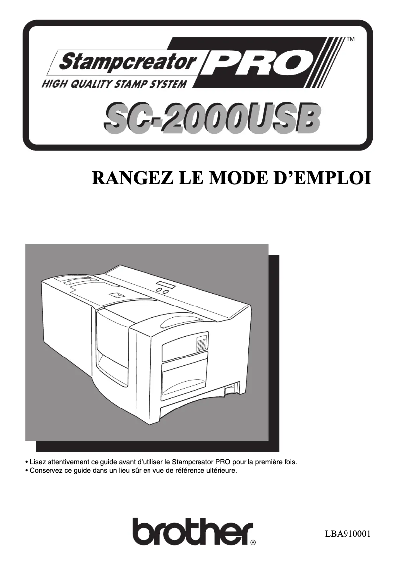 Page 1 de la notice Manuel utilisateur Brother SC-2000USB