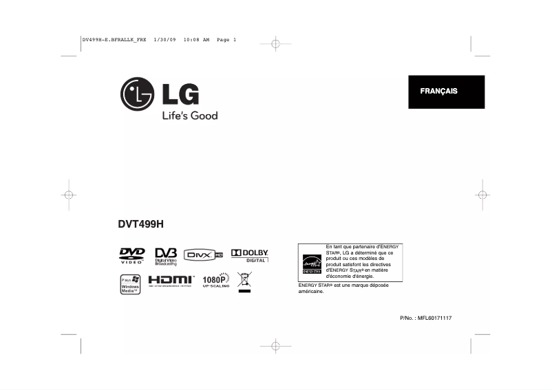 Page n°1 - Manuel utilisateur LG DVT499H