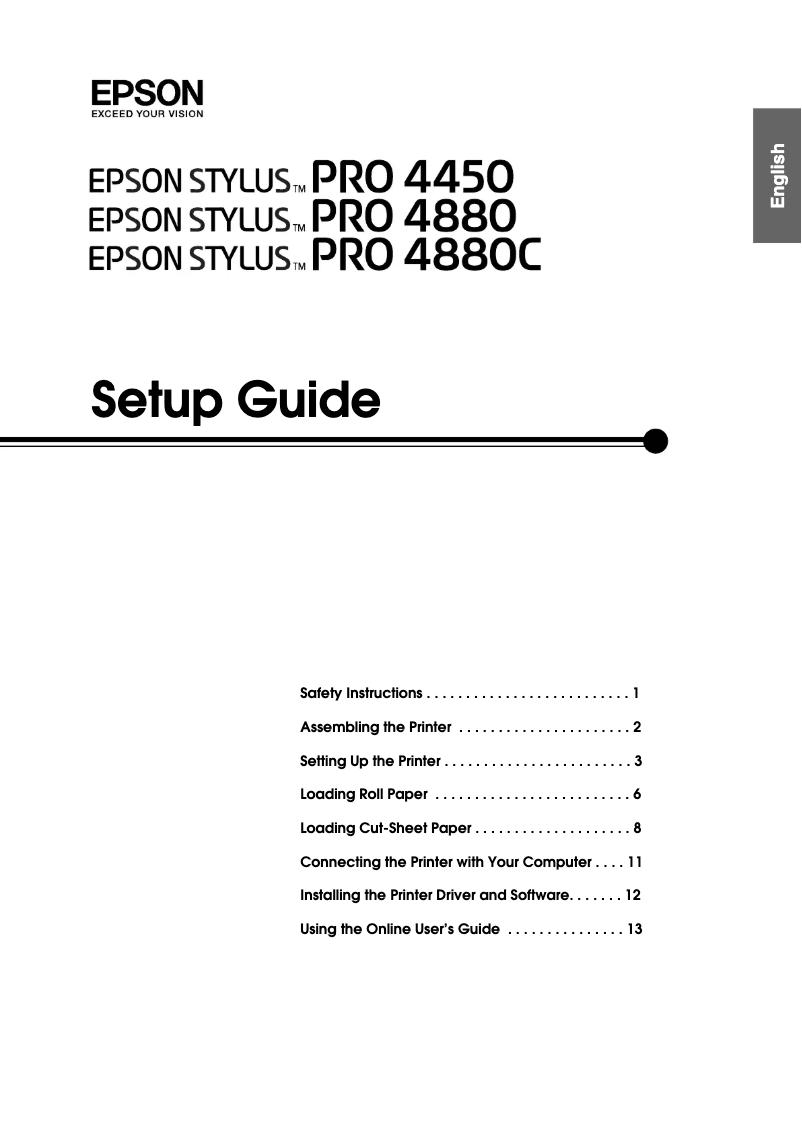 Image de la première page du manuel de l'appareil Stylus Pro 4880C