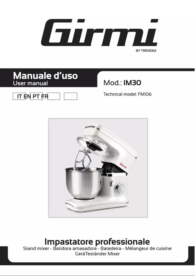 Page 1 de la notice Manuel utilisateur Girmi IM30