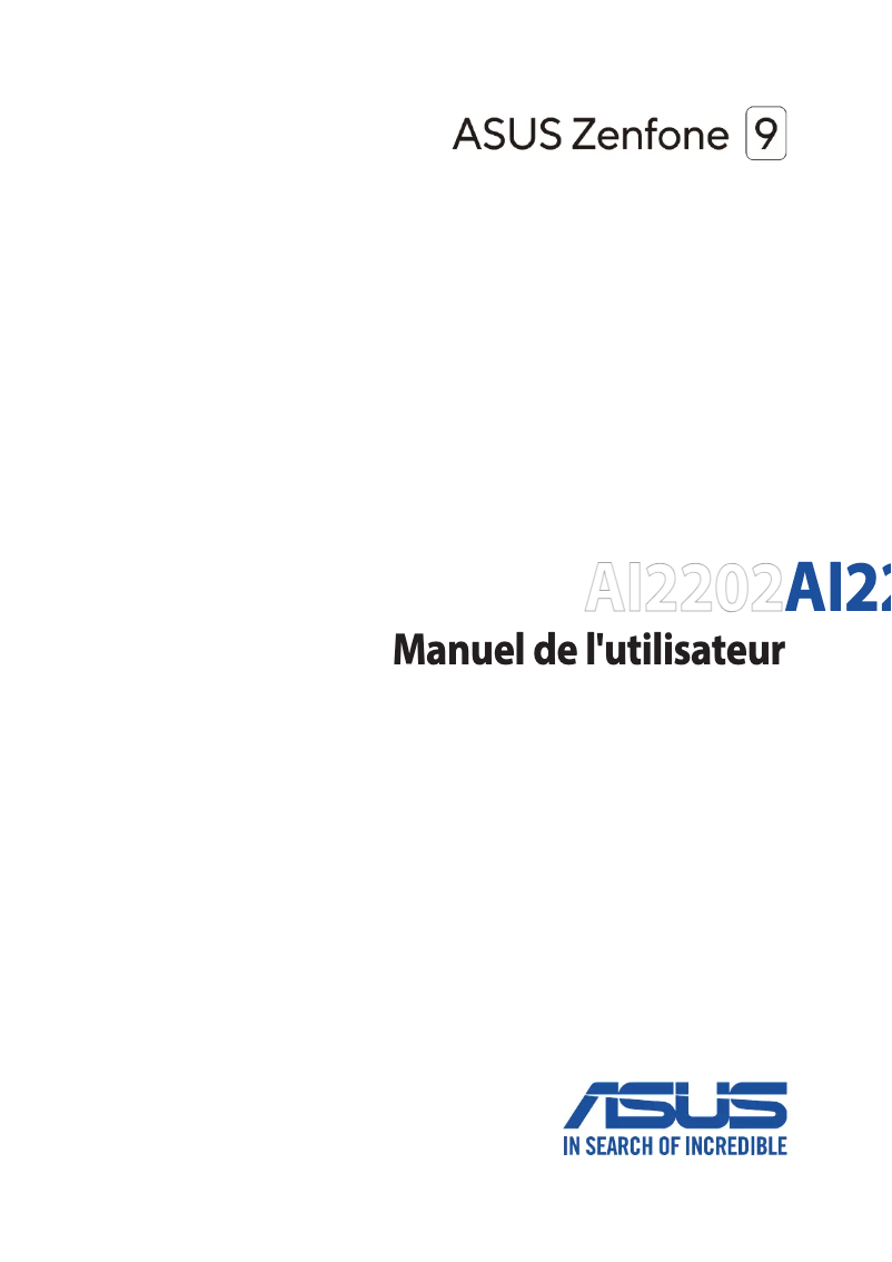 Page 1 de la notice Manuel utilisateur Asus ZenFone 9