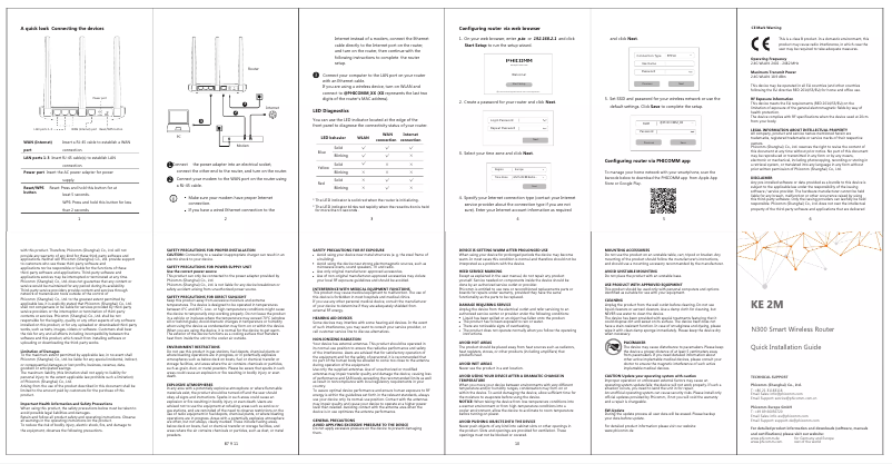Page 1 de la notice Manuel utilisateur Phicomm KE 2M