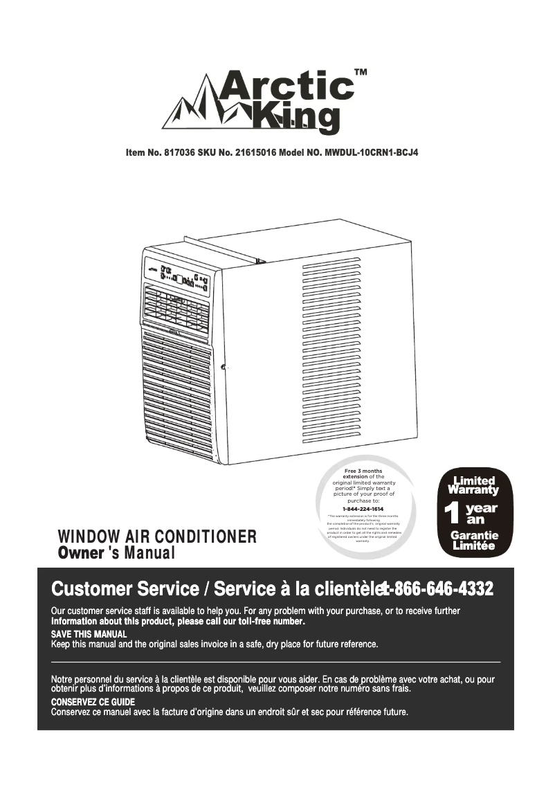Image de la première page du manuel de l'appareil MWDUL-10CRN1-BCJ4