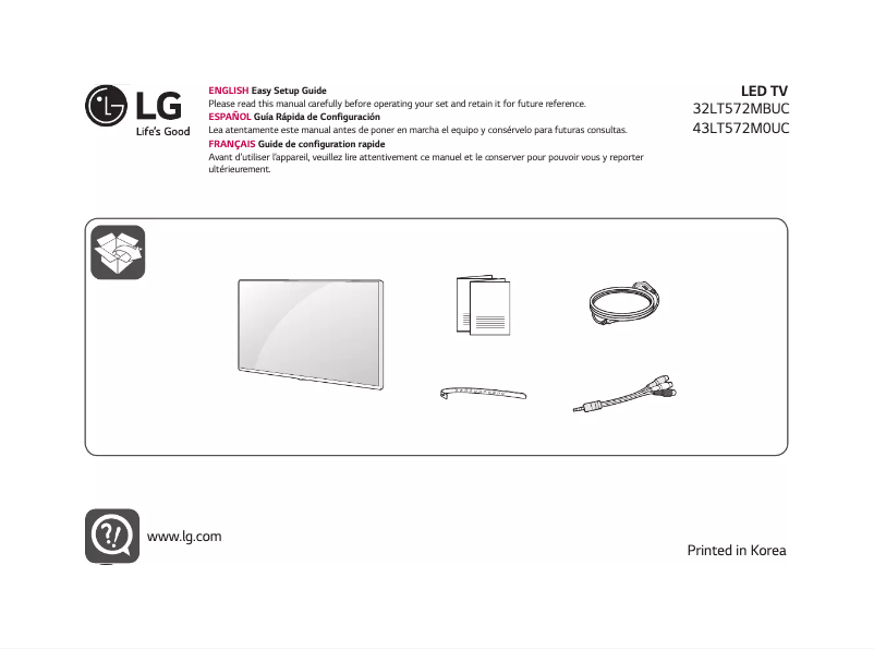 Page 1 de la notice Manuel utilisateur LG 32LT572M