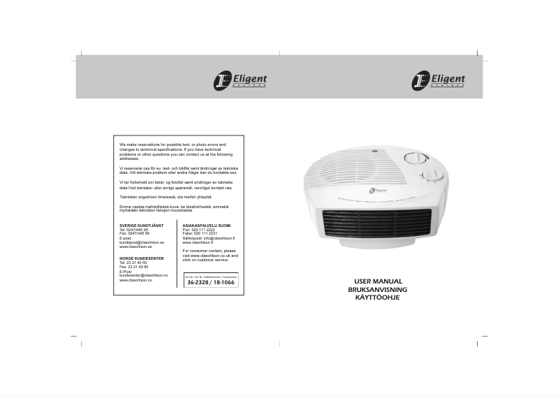 Page 1 de la notice Manuel utilisateur Eligent EEPE-FP-ND-18E1