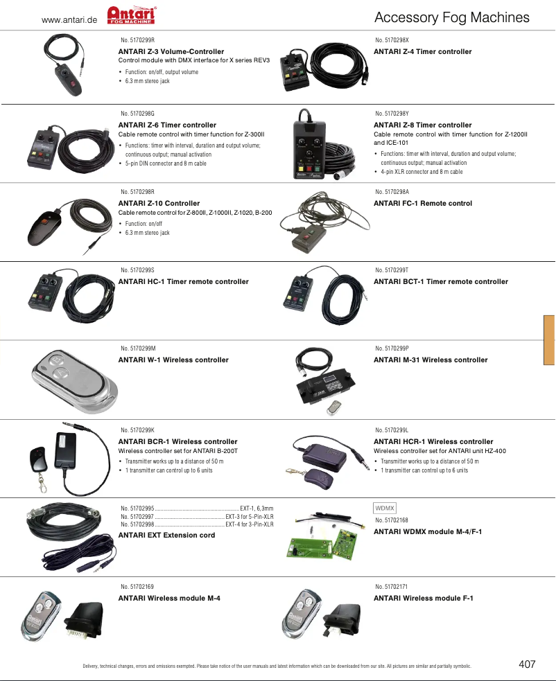 Page 1 de la notice Catalogue Antari WTR-10