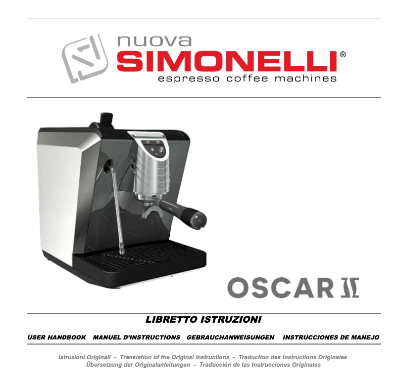 Page 1 de la notice Manuel utilisateur Nuova Simonelli Oscar ll