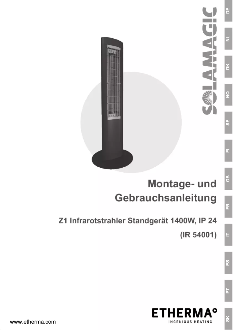 Page n°1 - Manuel utilisateur Etherma Solamagic SM-Z1-1400-T
