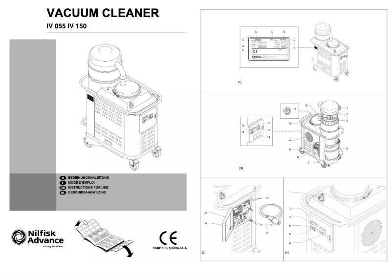 Page 1 de la notice Manuel utilisateur Nilfisk IV 055
