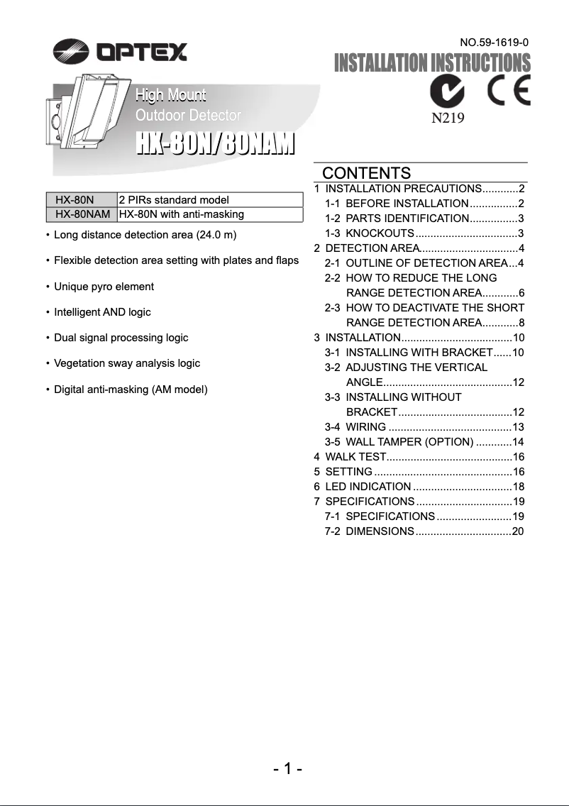 Image de la première page du manuel de l'appareil HX-80N