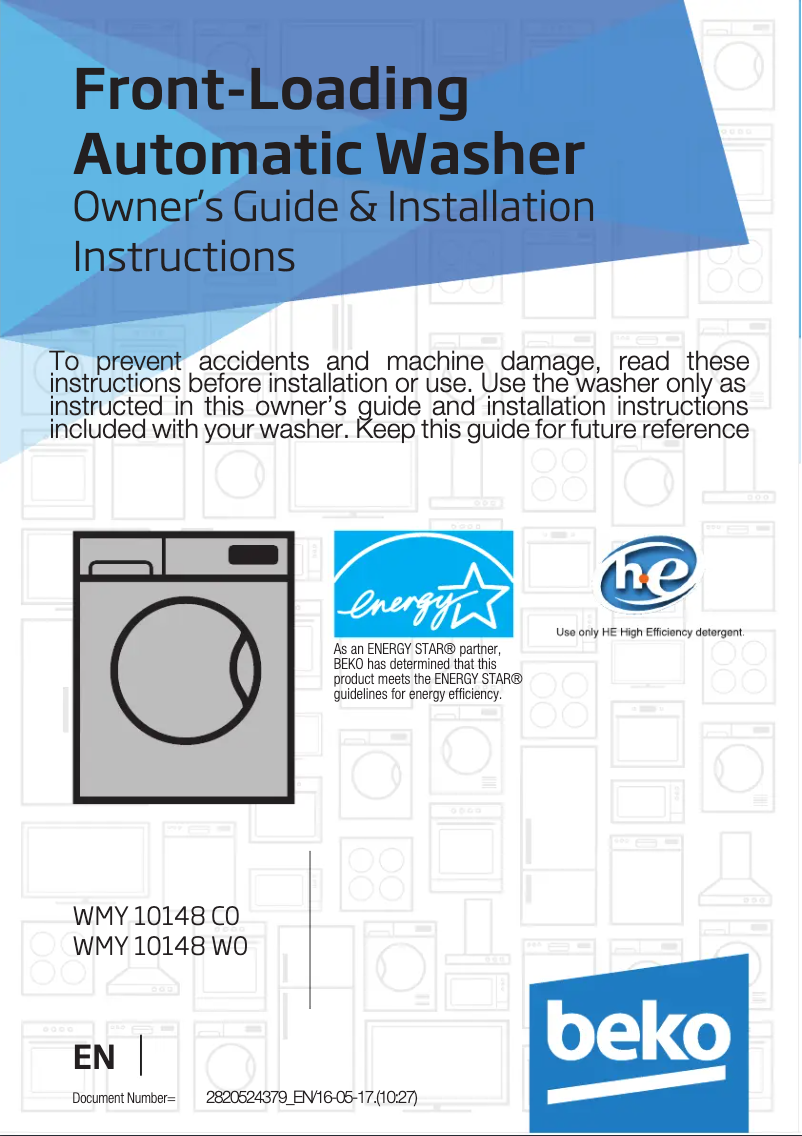 Page n°1 - Manuel utilisateur Beko WMY 10148 W0