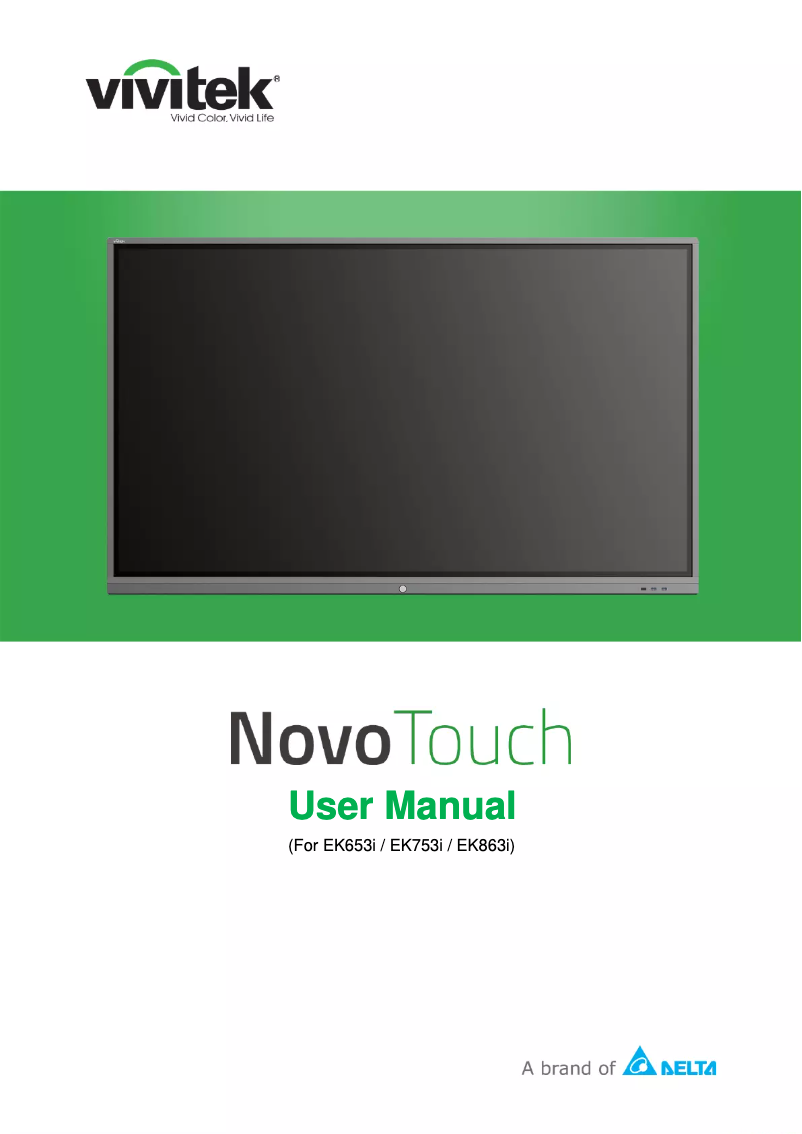 Page 1 de la notice Manuel utilisateur Vivitek NovoTouch EK753i