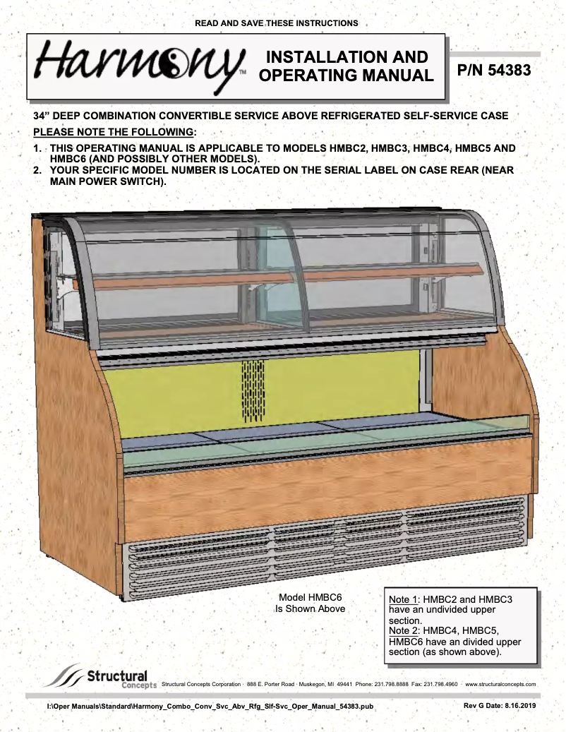 Page 1 de la notice Manuel utilisateur Structural Concepts HMBC5-E3