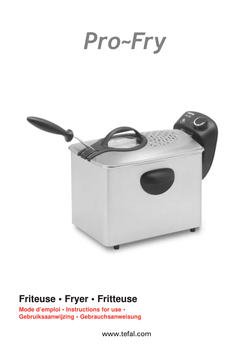 Page n°1 - Manuel utilisateur Tefal FR4011 Pro Fry Filtra