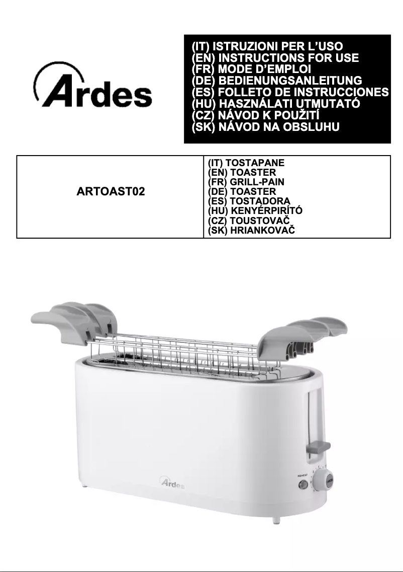 Page n°1 - Manuel utilisateur Ardes Tosto Sleek Plus ARTOAST02