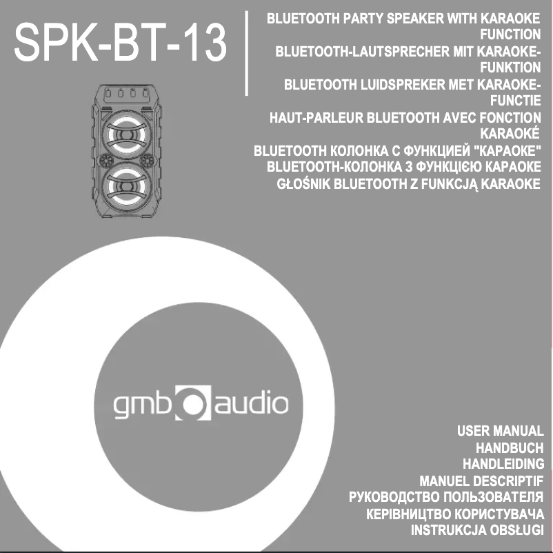 Página 1 del manual Manual de usuario GMB Audio SPK-BT-13