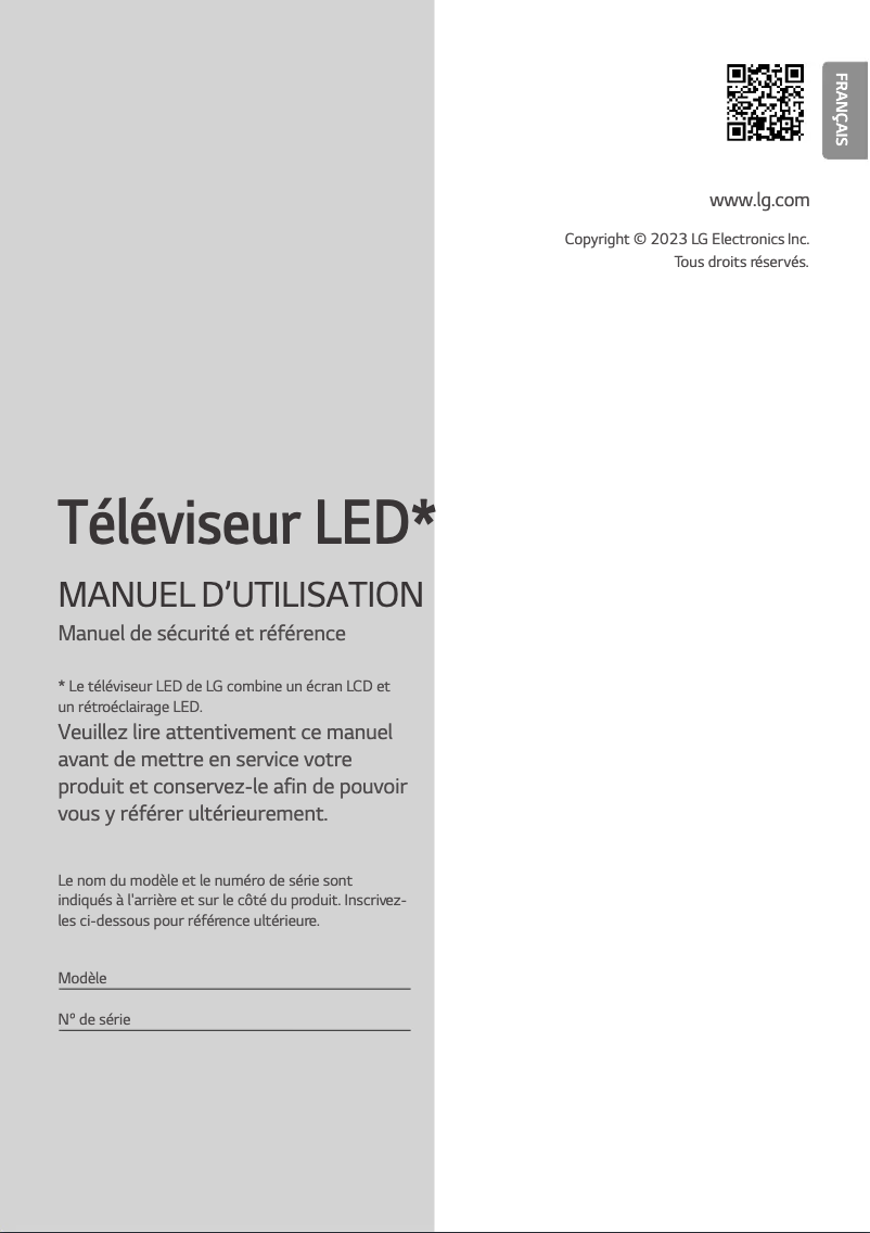 Page n°1 - Manuel utilisateur LG 50UR8000
