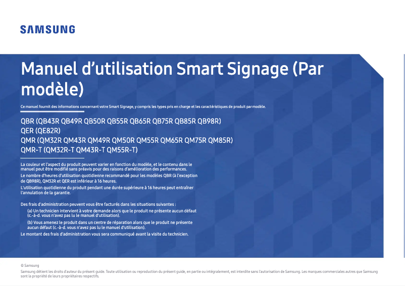 Page n°1 - Manuel utilisateur Samsung QB50R