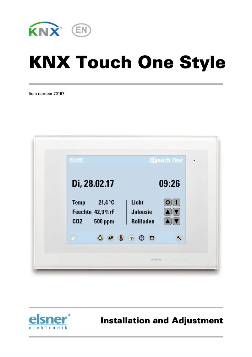 Page 1 de la notice Manuel utilisateur Elsner KNX Touch One Style