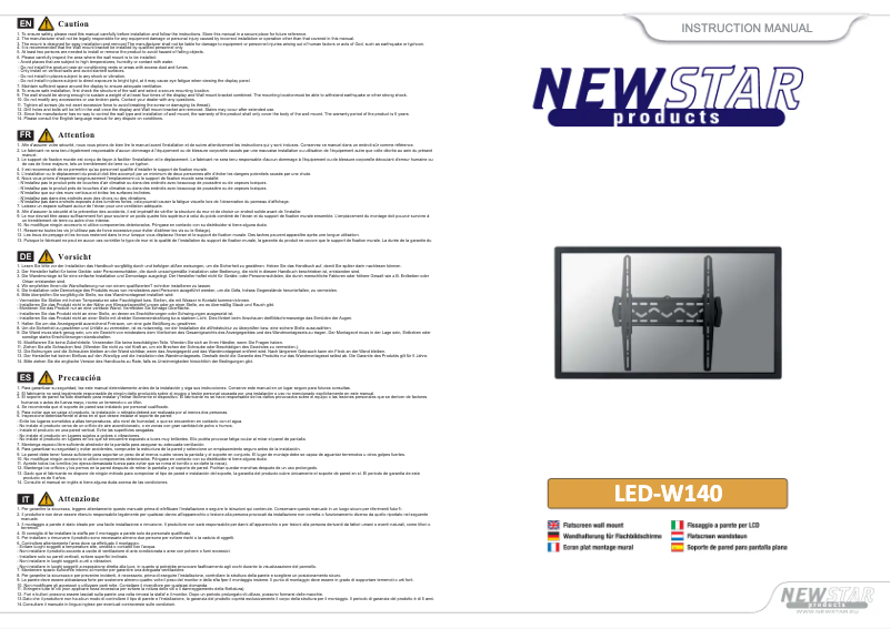 Page 1 de la notice Manuel utilisateur Newstar LED-W140
