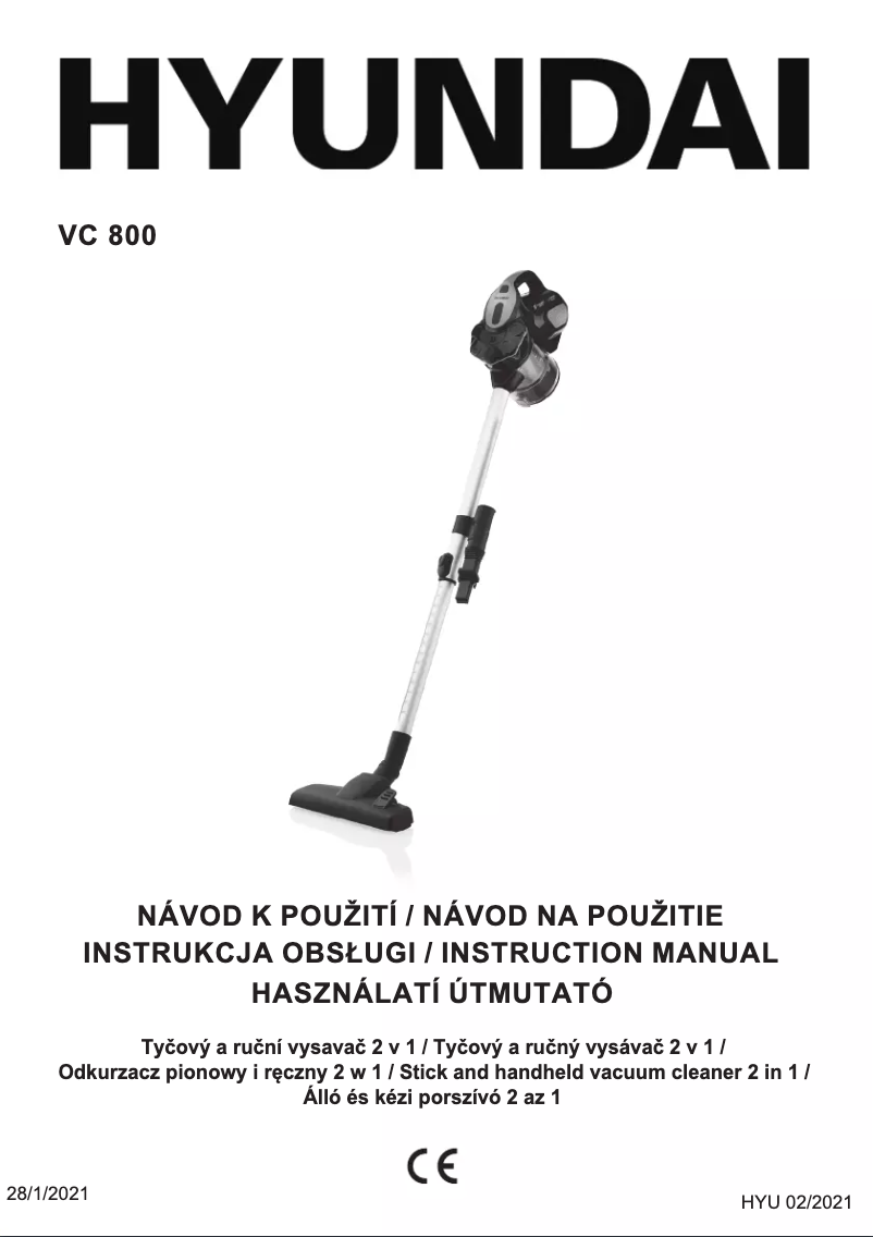 Page 1 de la notice Manuel utilisateur Hyundai VC 800