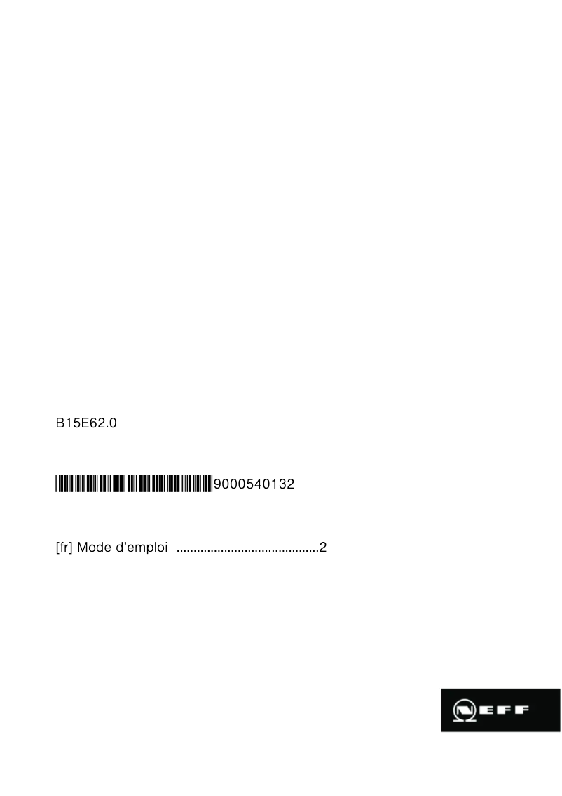 Page n°1 - Manuel utilisateur Neff B15E62N0