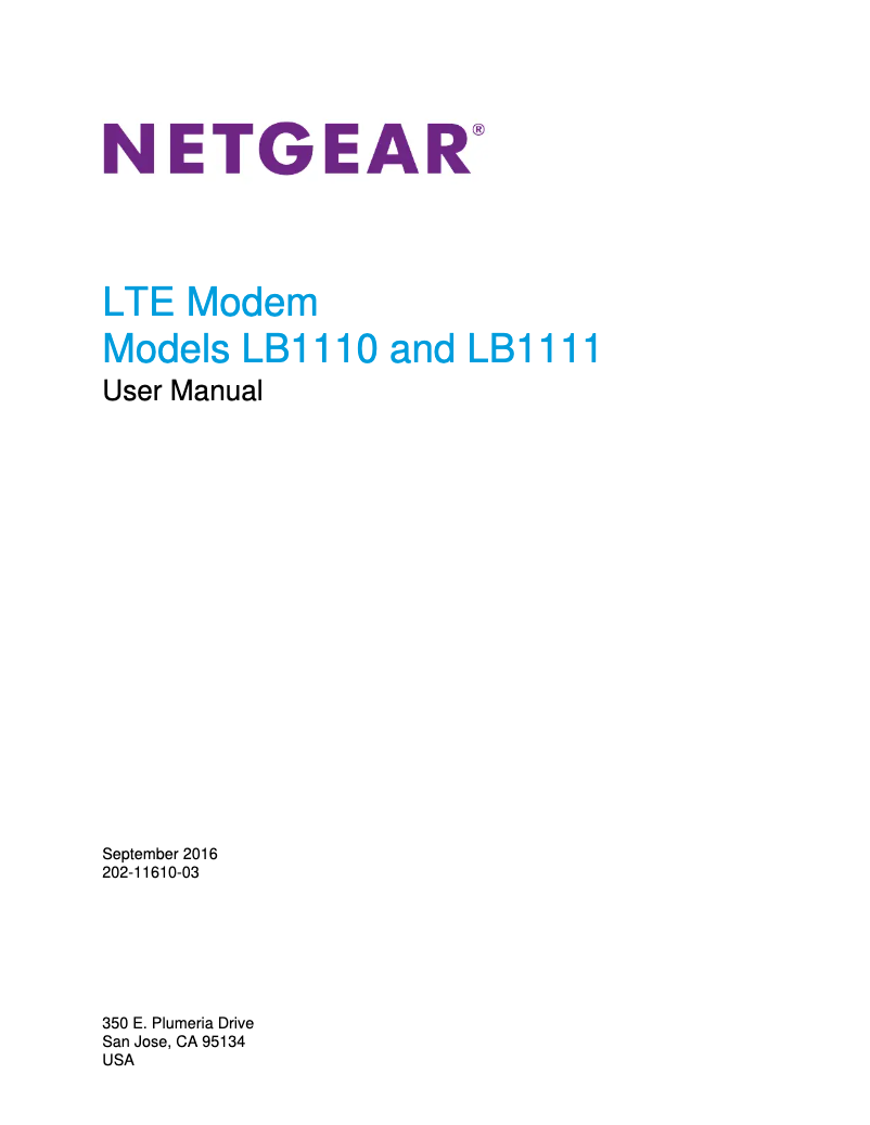 Page n°1 - Manuel utilisateur Netgear LB1111