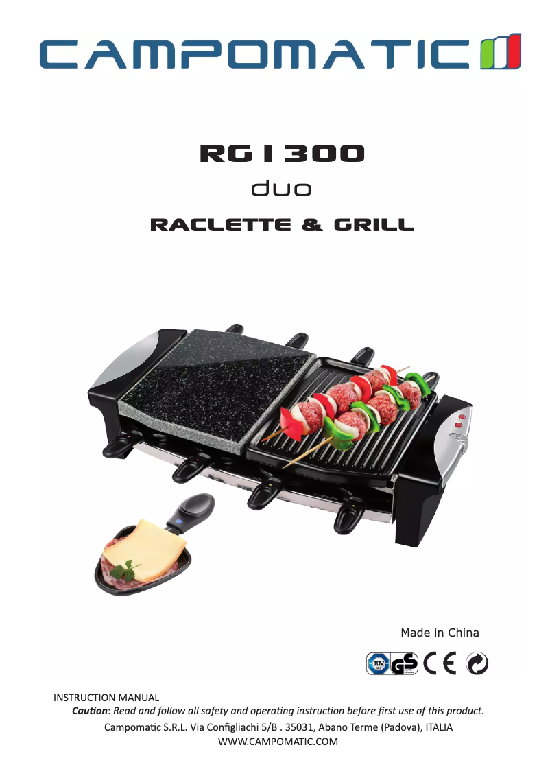 Page 1 de la notice Manuel utilisateur Campomatic RG1300