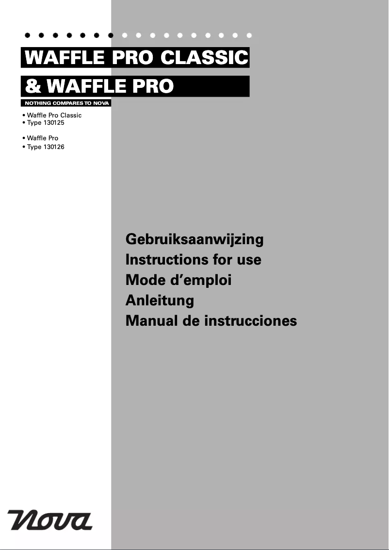 Page n°1 - Manuel utilisateur Nova Pro Classic 130126