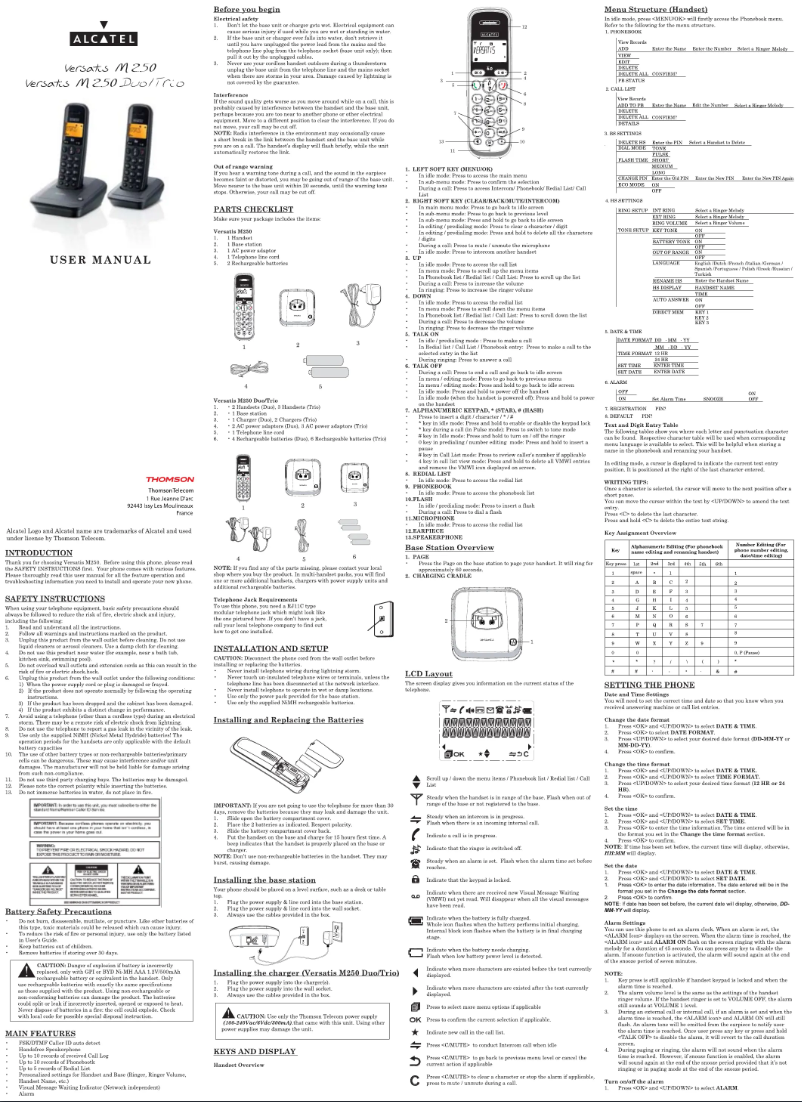 Image de la première page du manuel de l'appareil Versatis M250