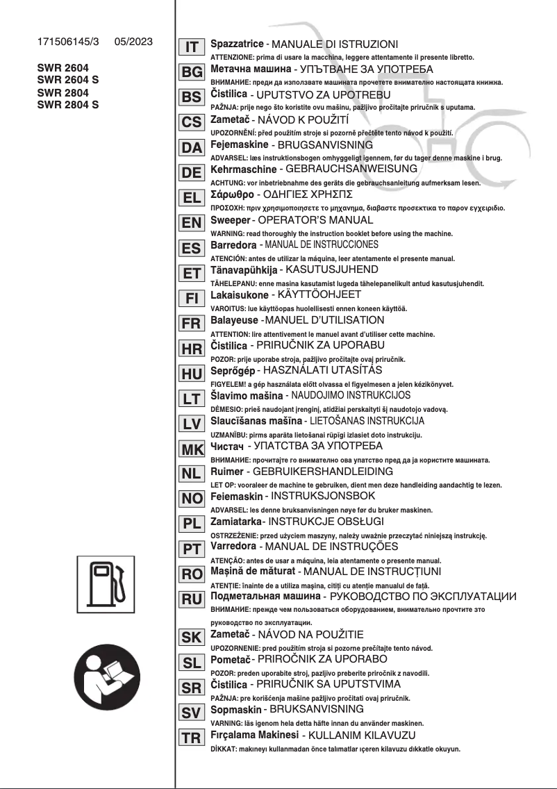 Page 1 de la notice Manuel utilisateur Stiga SWS 600 G