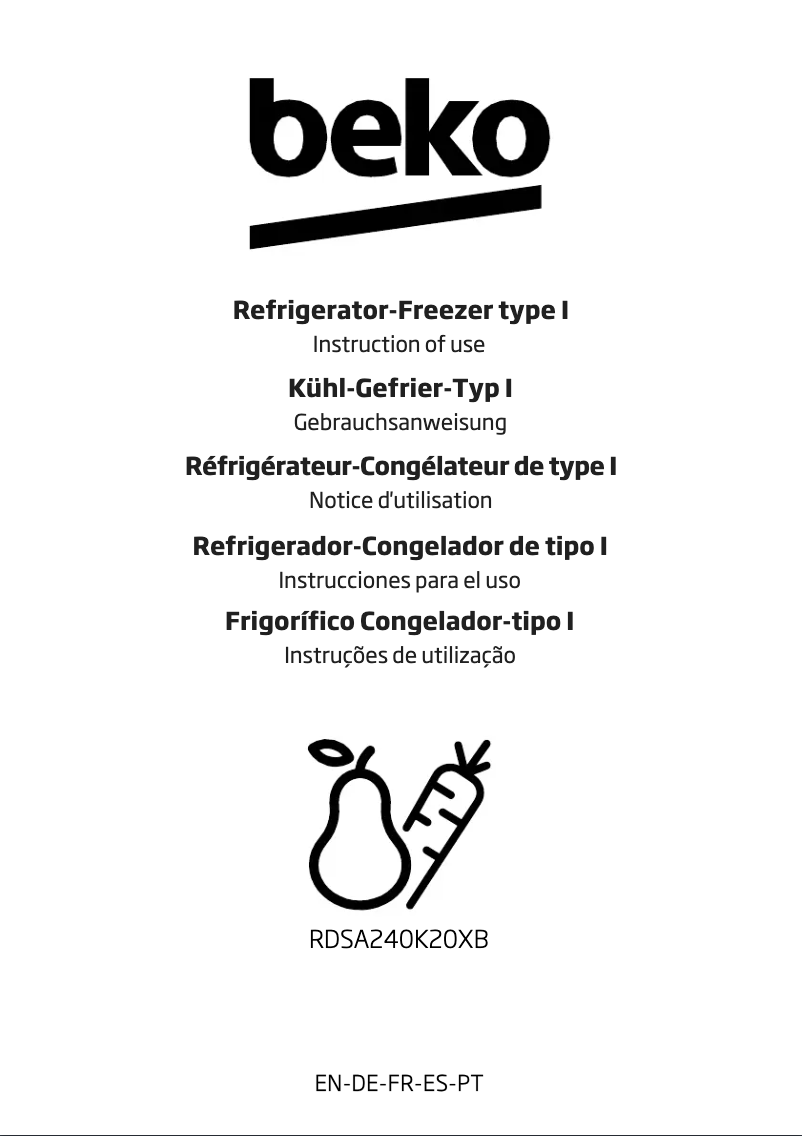 Image de la première page du manuel de l'appareil RDSA240K20XB